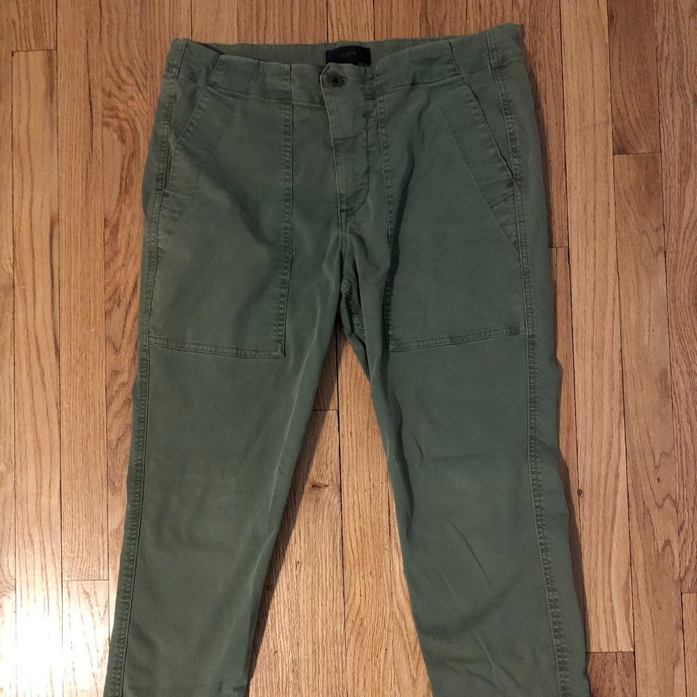 J. Crew Women's Green Cargo style pants, Size 12 Tall